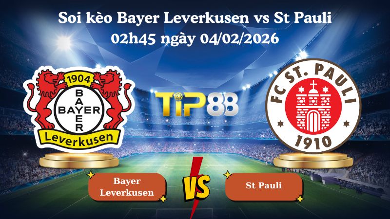 soi kèo Bayer Leverkusen vs St Pauli 02h45 ngày 04/02/2026
