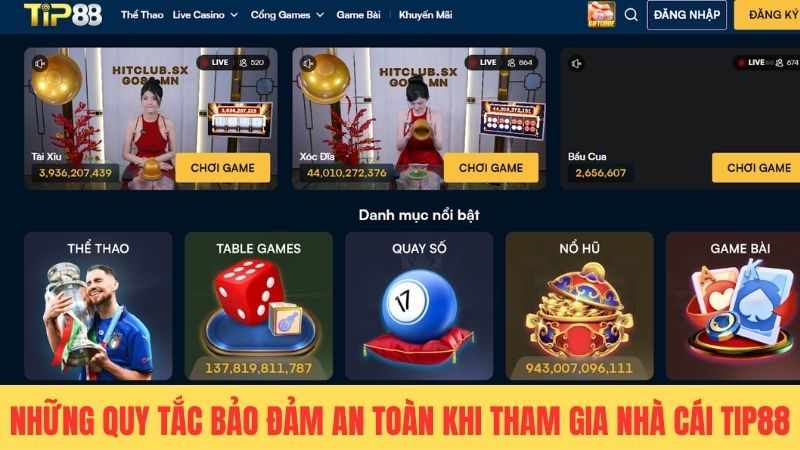 Những quy tắc bảo đảm an toàn khi tham gia nhà cái TIP88