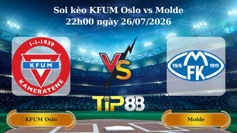 soi kèo KFUM Oslo vs Molde 22h00 ngày 26/07/2026
