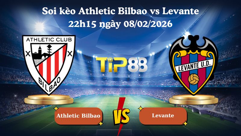 soi kèo Athletic Bilbao vs Levante 22h15 ngày 08/02/2026