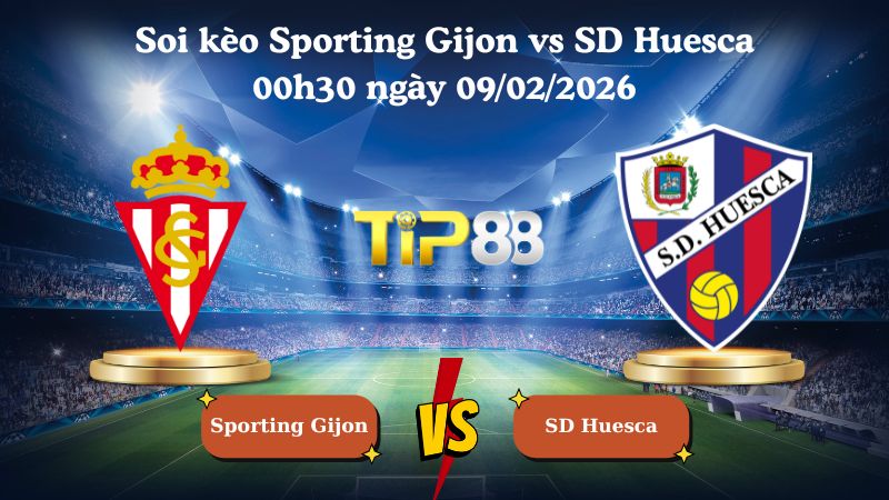 soi kèo Sporting Gijon vs SD Huesca 00h30 ngày 09/02/2026