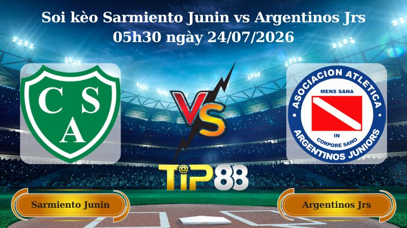 soi kèo Sarmiento Junin vs Argentinos Jrs 05h30 ngày 24/07/2026