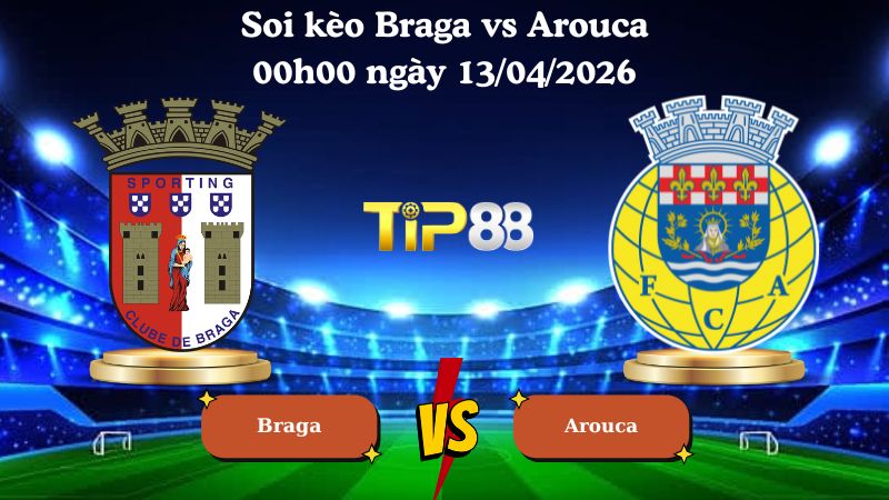 soi kèo Braga vs Arouca 00h00 ngày 13/04/2026