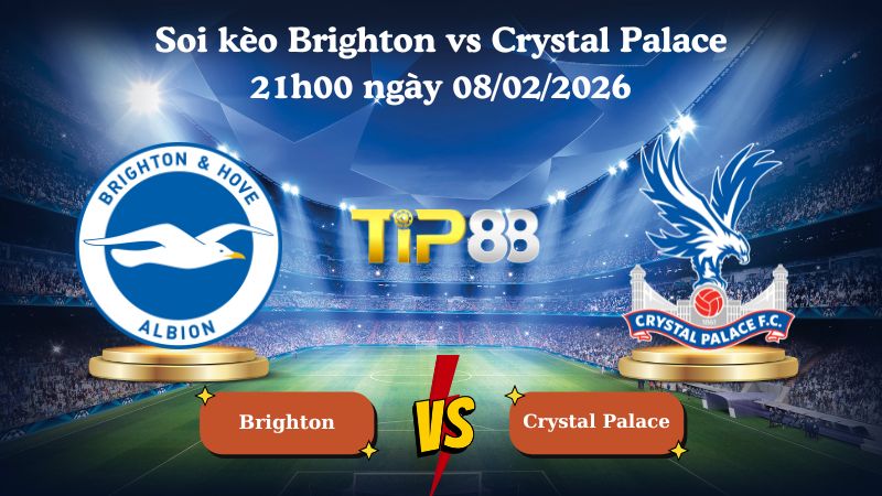 soi kèo Brighton vs Crystal Palace 21h00 ngày 08/02/2026