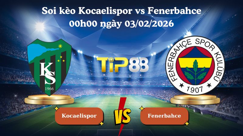 soi kèo Kocaelispor vs Fenerbahce 00h00 ngày 03/02/2026