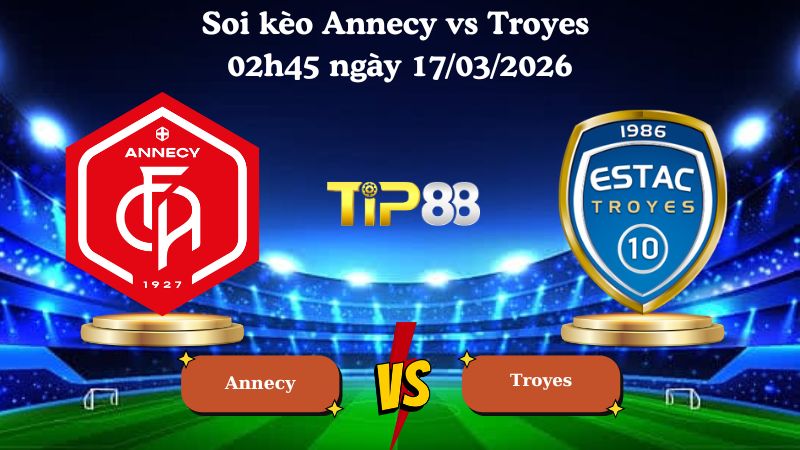 Soi kèo Annecy vs Troyes 02h45 ngày 17/03/2026