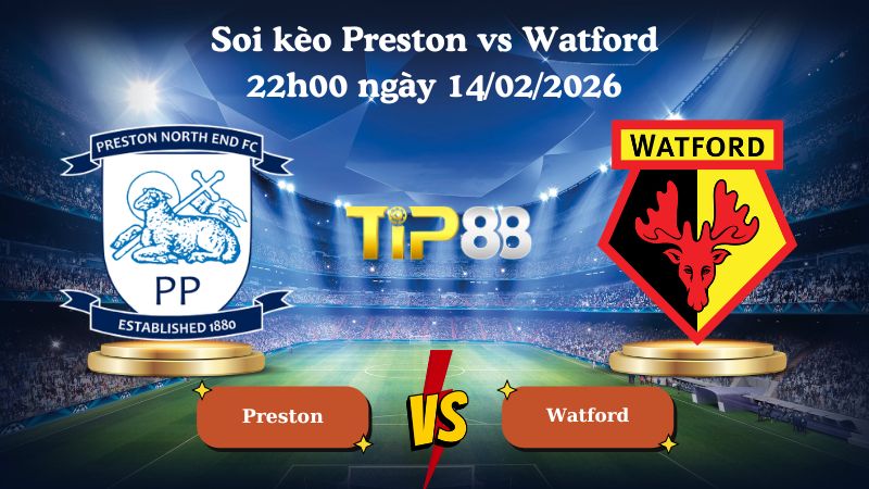 soi kèo Preston vs Watford 22h00 ngày 14/02/2026