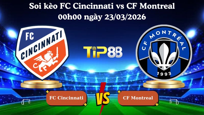 soi kèo FC Cincinnati vs CF Montreal 00h00 ngày 23/03/2026