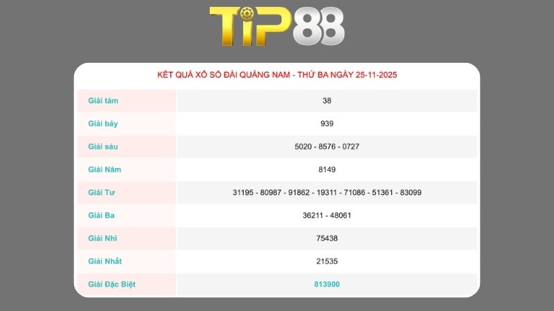 Thống kê nhanh Quảng Nam 25/11/2025