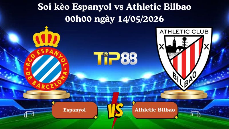 soi kèo Espanyol vs Athletic Bilbao 00h00 ngày 14/05/2026