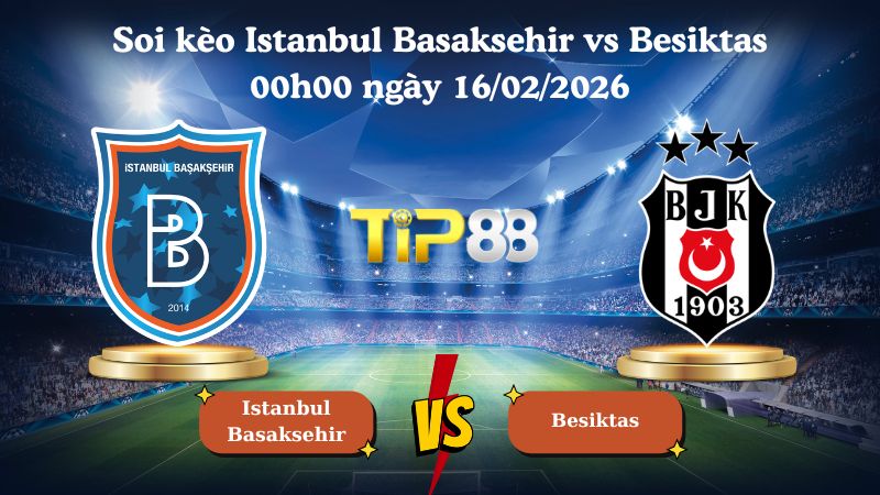 soi kèo Istanbul Basaksehir vs Besiktas 00h00 ngày 16/02/2026